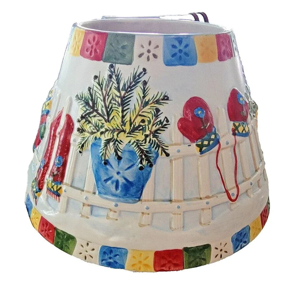 Yankee Candle - Christmas Winter- theme Design - Large Jar Shade Topper